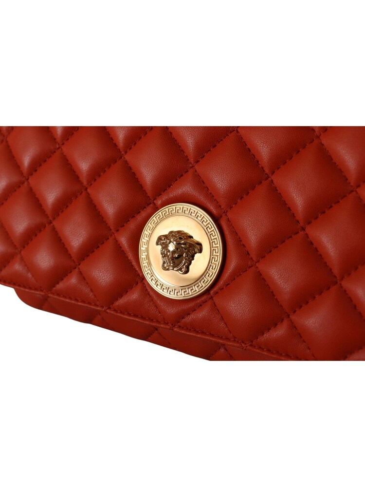 Versace Red Nappa Leather Shoulder Bag with Medusa Logo - Image 6 of 6