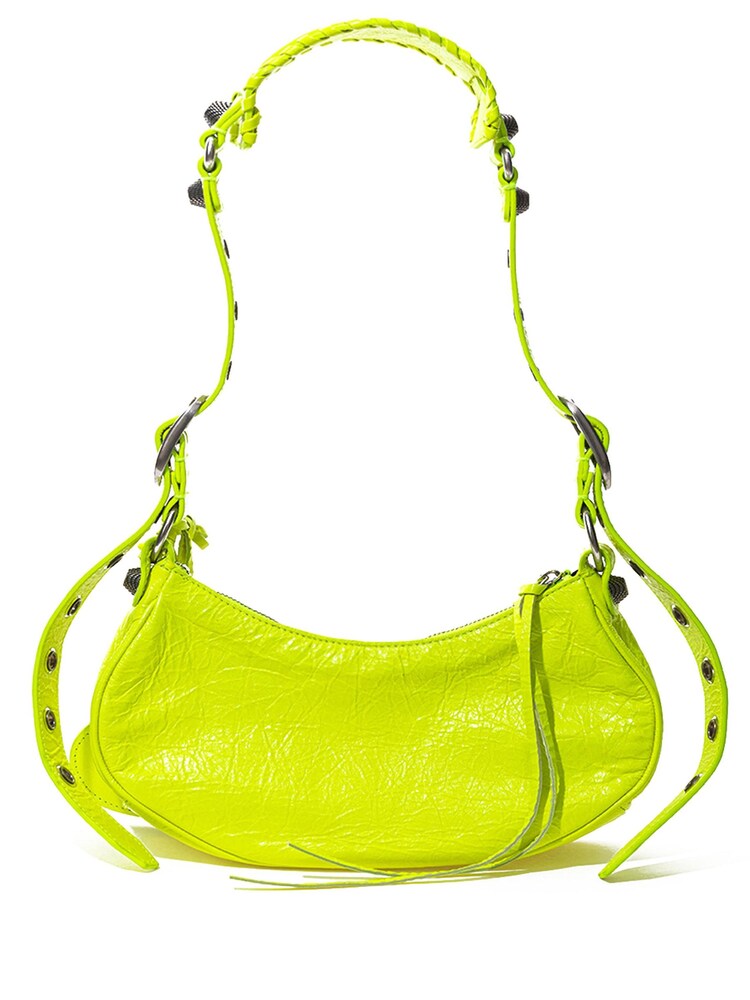 Balenciaga Yellow Neon Leather Shoulder Bag with Heart Mirror and Coin Purse - Image 2 of 6