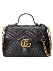 Gucci GG Marmont MatelassÃ© Leather Black Handbag with Detachable Chain Strap - Image 1 of 6