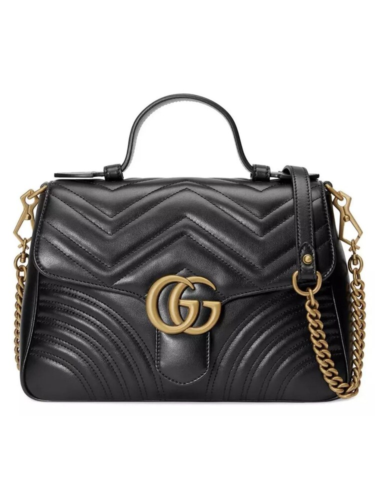Gucci GG Marmont MatelassÃ© Leather Black Handbag with Detachable Chain Strap - Image 1 of 6