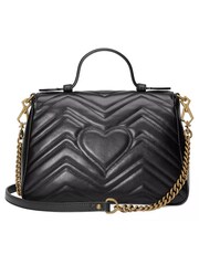 Gucci GG Marmont MatelassÃ© Leather Black Handbag with Detachable Chain Strap - Image 2 of 6