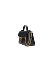 Gucci GG Marmont MatelassÃ© Leather Black Handbag with Detachable Chain Strap - Image 3 of 6