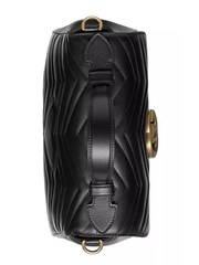 Gucci GG Marmont MatelassÃ© Leather Black Handbag with Detachable Chain Strap - Image 4 of 6