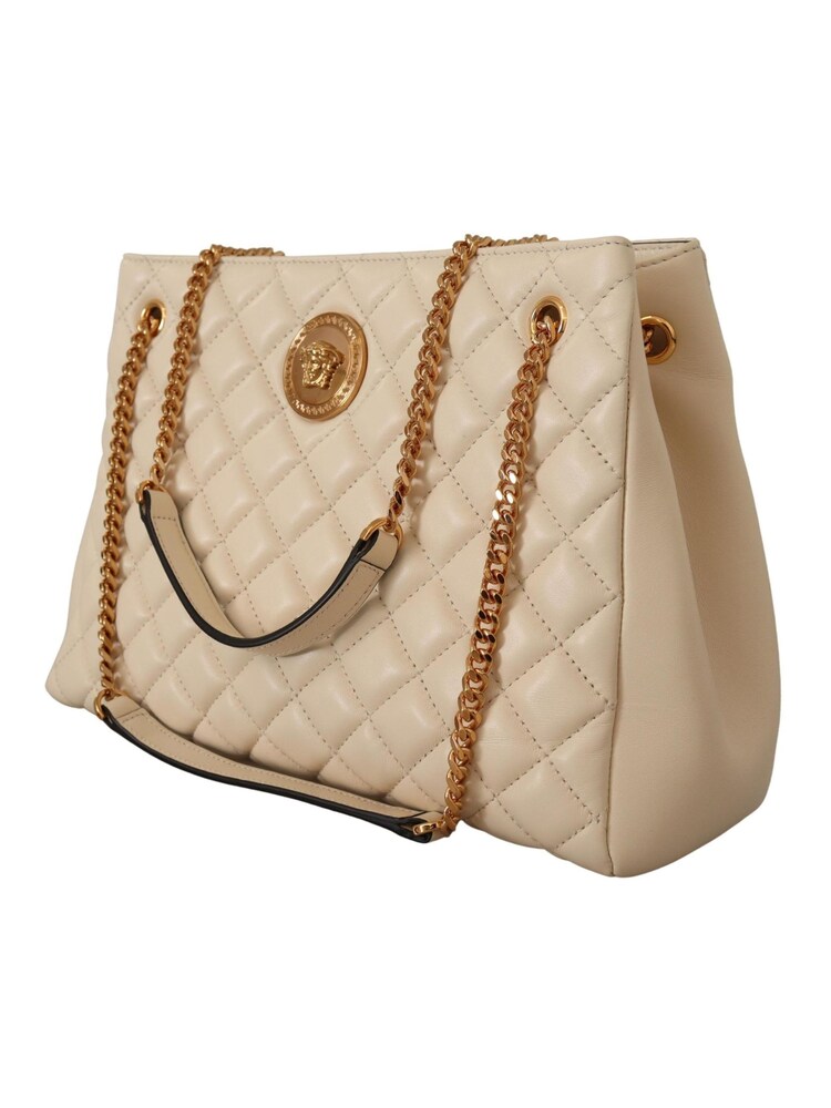 Versace Large Authentic Versace White Tote Bag with Medusa Logo - Image 2 of 6