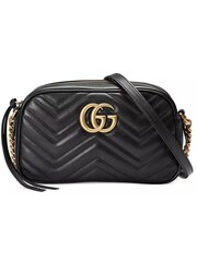 Gucci GG Marmont Quilted Leather Shoulder Black Bag with Chain Strap and Top Zipper Closure - Image 1 of 6