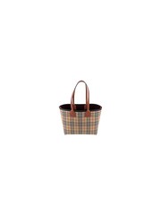Burberry London 100% Cotton Brown Tote Bag with Check Embroidery - Image 1 of 3