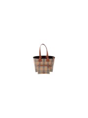 Burberry London 100% Cotton Brown Tote Bag with Check Embroidery - Image 2 of 3