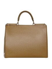 Dolce & Gabbana Calfskin Leather Double Compartment Shopping Brown Bag with Gold Hardware. - Image 1 of 2