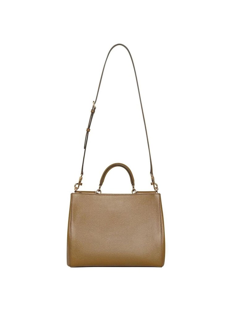 Dolce & Gabbana Calfskin Leather Double Compartment Shopping Brown Bag with Gold Hardware. - Image 2 of 2
