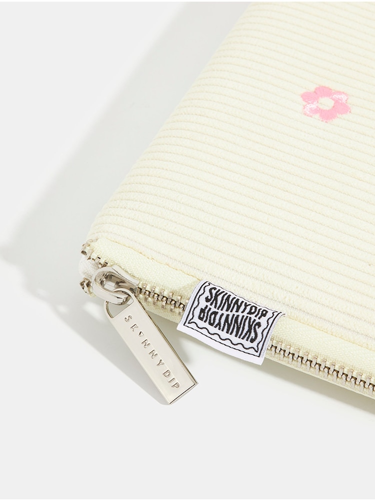 Skinnydip Ecru Cord Daisy Cute Flower Embroidered 13/14" Laptop Case - Image 5 of 5