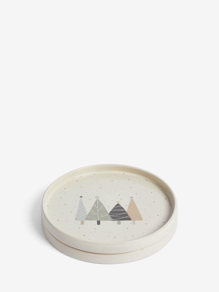 Set of 2 Green Christmas Trees Side Plates - Image 3 of 3