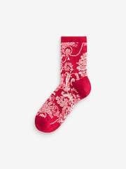 Laura Ashley Red Josette 4 Pack Socks - Image 2 of 7