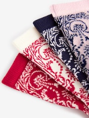 Laura Ashley Red Josette 4 Pack Socks - Image 6 of 7