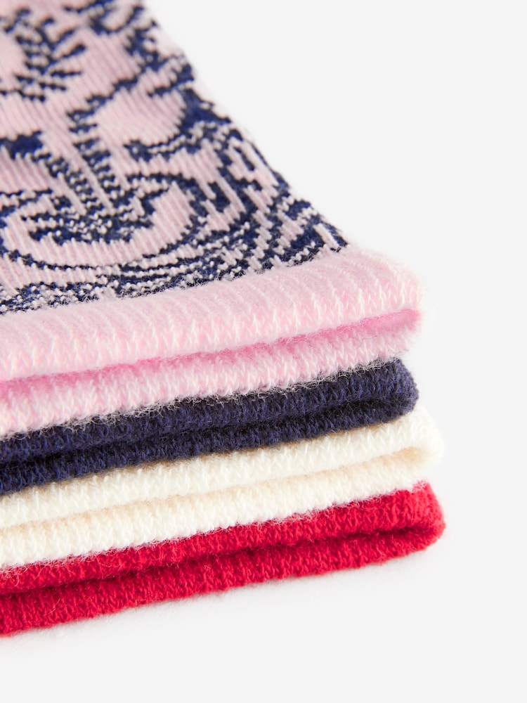 Laura Ashley Red Josette 4 Pack Socks - Image 7 of 7