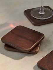 Set of 4 Natural Bronx Wooden Coasters - Image 1 of 3