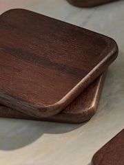 Set of 4 Natural Bronx Wooden Coasters - Image 2 of 3