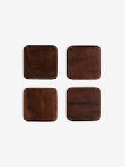 Set of 4 Natural Bronx Wooden Coasters - Image 3 of 3