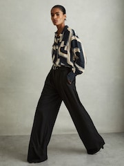 Reiss Isadora Geometric Print Button Through Shirt - Imagen 1 de 5