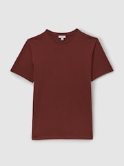 Reiss Red Brick Bless Cotton Crew Neck T-Shirt - Image 2 of 5
