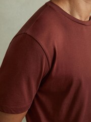Reiss Red Brick Bless Cotton Crew Neck T-Shirt - Image 3 of 5