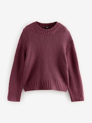 Red Burgundy Fringe Detail Knitted Jumper with Wool - Image 6 of 8