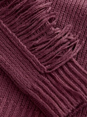 Red Burgundy Fringe Detail Knitted Jumper with Wool - Image 7 of 8