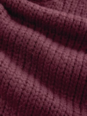 Red Burgundy Fringe Detail Knitted Jumper with Wool - Image 8 of 8