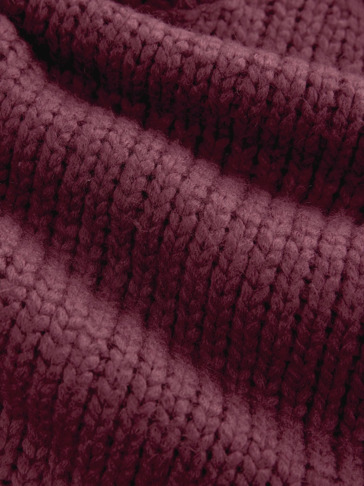 Red Burgundy Fringe Detail Knitted Jumper with Wool - Image 8 of 8
