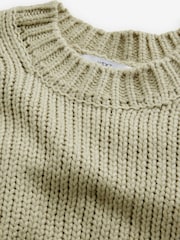 Green Sage Fringe Detail Knitted Jumper with Wool - Image 8 of 11