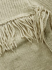 Green Sage Fringe Detail Knitted Jumper with Wool - Image 9 of 11