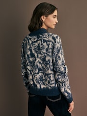 Blue Floral Soft Touch Brushed Knit Jumper with Wool - Image 3 of 7