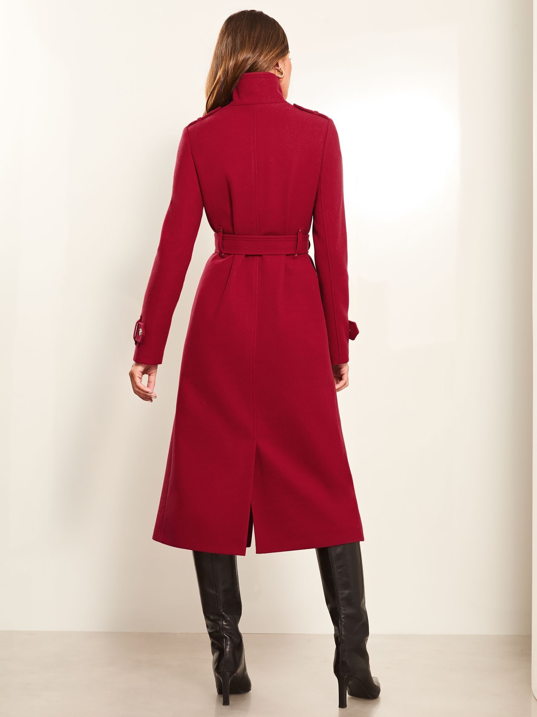 Red longline coat store