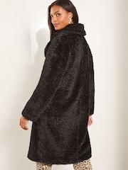 Lipsy Black Petite Teddy Faux Fur Coat - Image 2 of 4