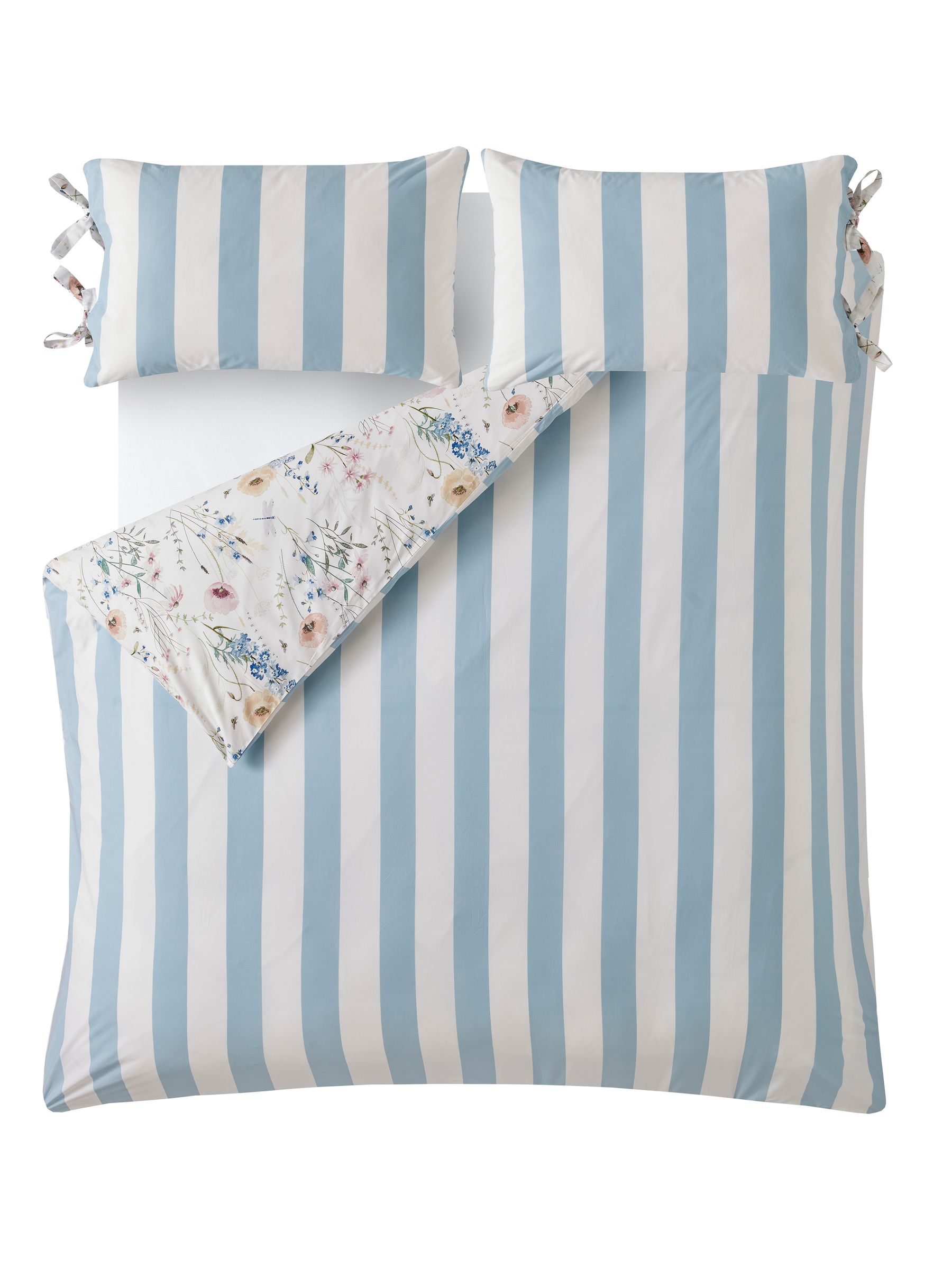Buy Laura Ashley Blue 100% Cotton Percale 200 Thead Count Alford Meadow ...