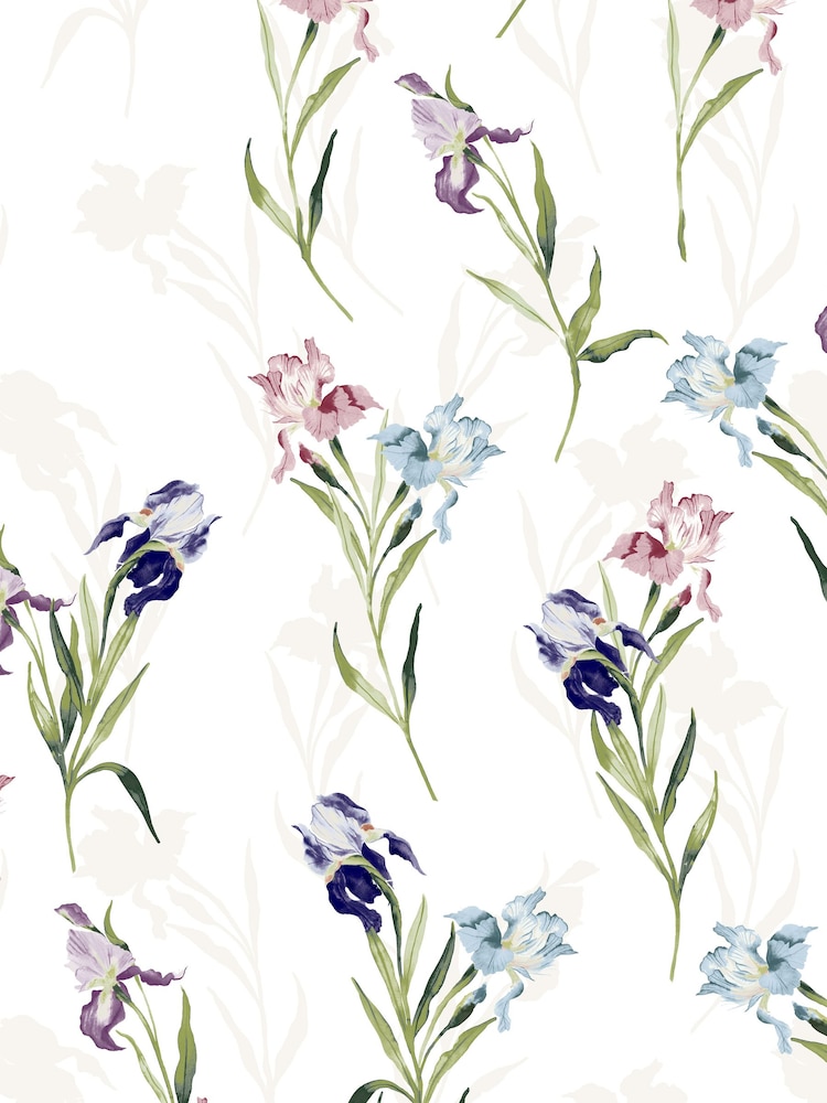 Laura Ashley Purple Hawling Irises Duvet 100% Cotton Cover and Pillowcase Set - Image 9 of 9