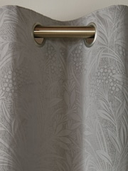 Laura Ashley Grey Barley Embossed Eyelet Curtains - Image 3 of 4