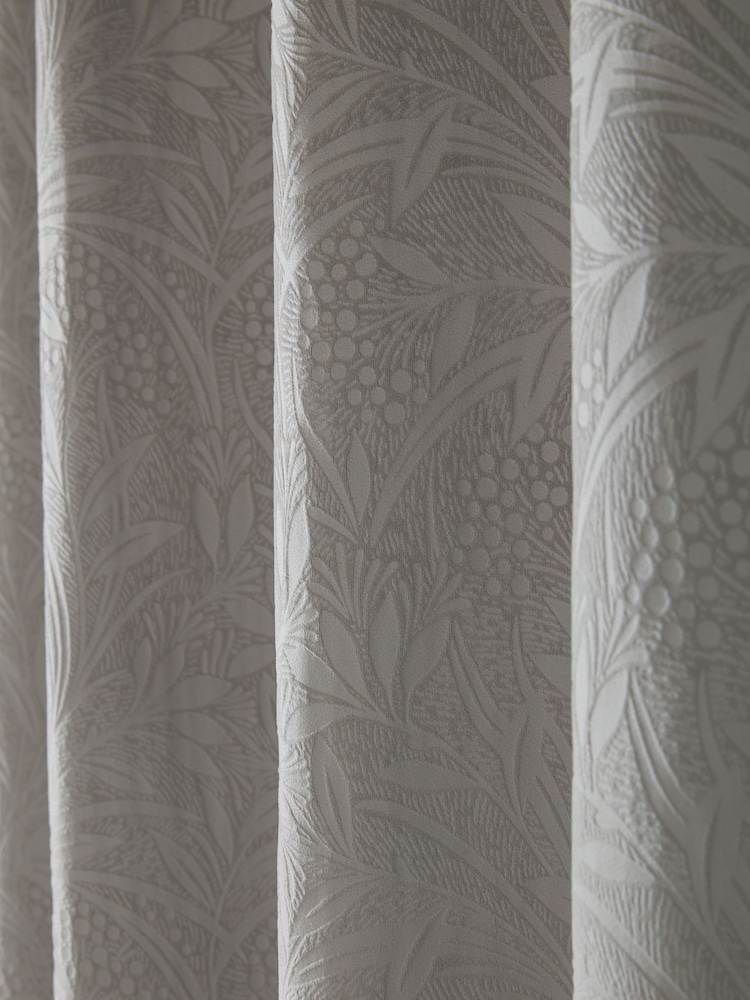 Laura Ashley Grey Barley Embossed Eyelet Curtains - Image 4 of 4