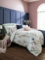 Laura Ashley Set of 2 Purple 100% Cotton Hawling Irises Pillowcases - Image 2 of 7