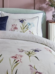 Laura Ashley Set of 2 Purple 100% Cotton Hawling Irises Pillowcases - Image 4 of 7