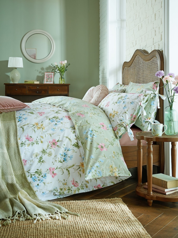 Laura Ashley Set of 2 Multi 100% Cotton Poppy Meadow Pillowcases - Image 2 of 5