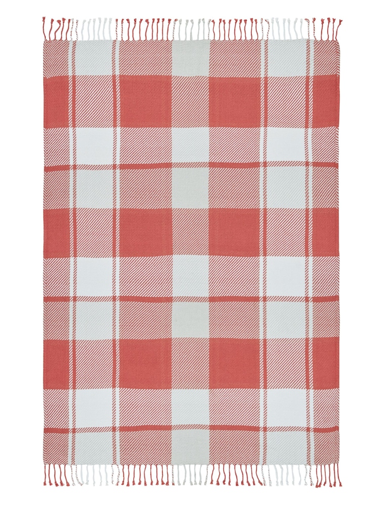 Laura Ashley Terracotta Dylan 100% Cotton Throw - Image 2 of 4