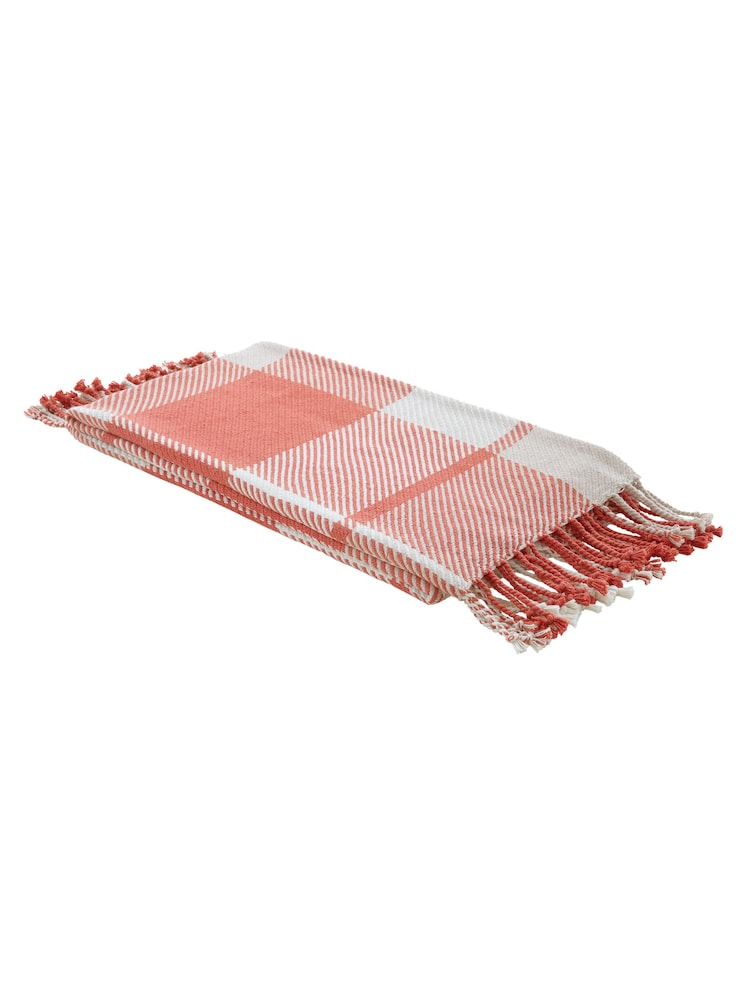 Laura Ashley Terracotta Dylan 100% Cotton Throw - Image 3 of 4