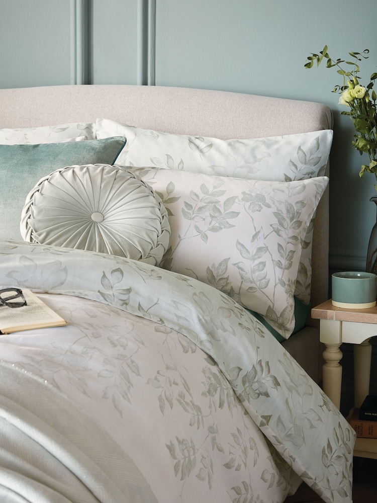 Laura Ashley Set of 2 Natural Sage Lockwood 100% Cotton Pillowcases - Image 1 of 5