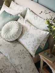 Laura Ashley Set of 2 Natural Sage Lockwood 100% Cotton Pillowcases - Image 3 of 5