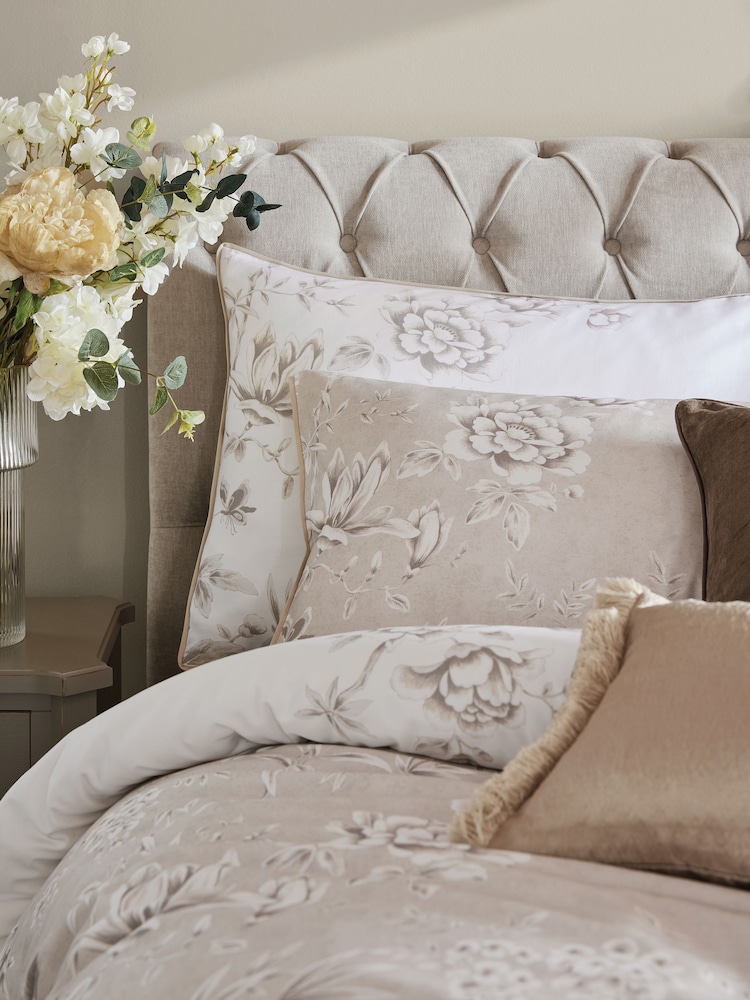Laura Ashley Natural Rowsham Garden Duvet 100% Cotton Cover and Pillowcase Set - Image 2 of 9