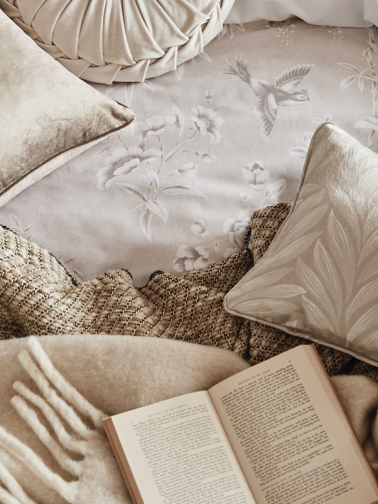 Laura Ashley Natural Rowsham Garden Duvet 100% Cotton Cover and Pillowcase Set - Image 3 of 9