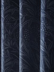 Laura Ashley Midnight Blue Barley Embossed Eyelet Curtains - Image 4 of 4