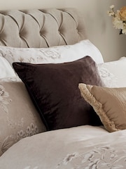 Laura Ashley Velvet Chestnut Square Nigella Cushion - Image 1 of 3
