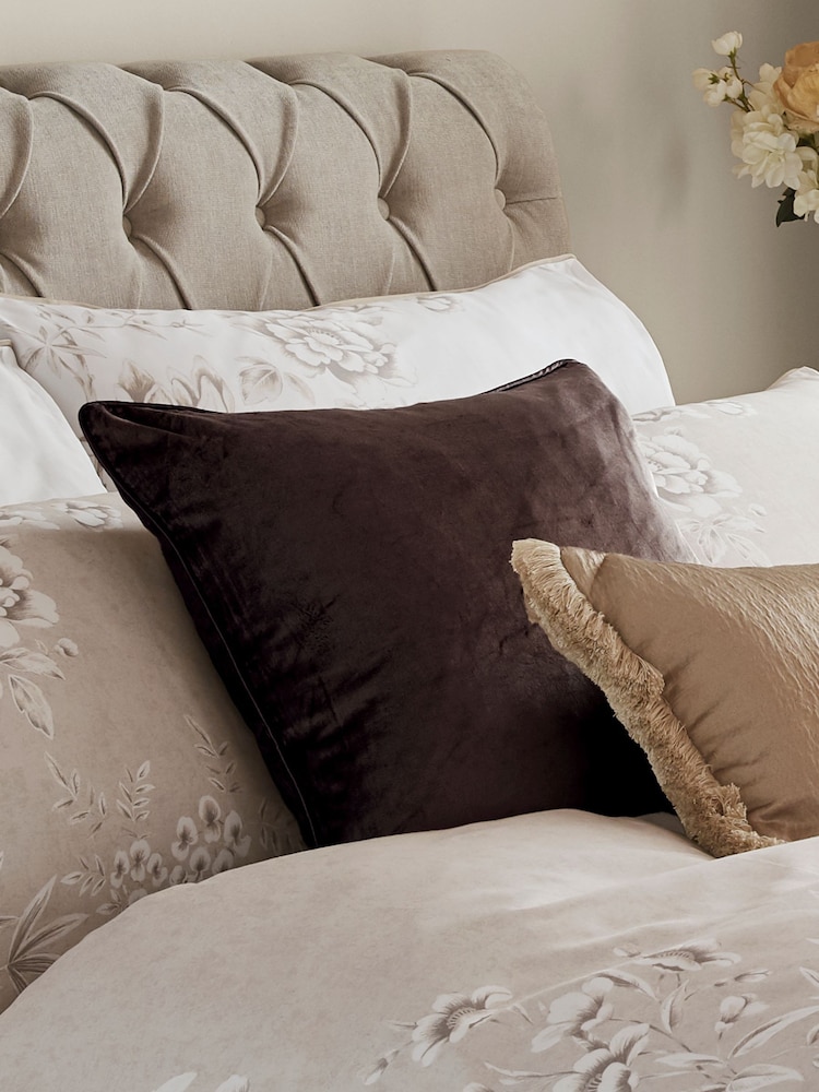Laura Ashley Velvet Chestnut Square Nigella Cushion - Image 1 of 3