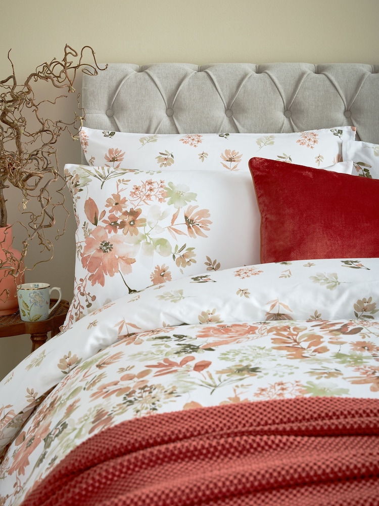 Laura Ashley Set of 2 Terracotta 100% Cotton Lewcombe Pillowcases - Image 1 of 8